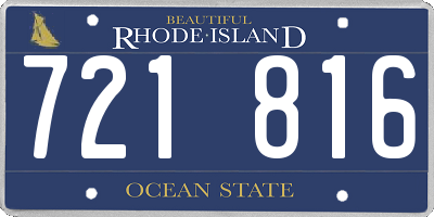RI license plate 721816