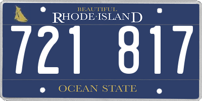 RI license plate 721817