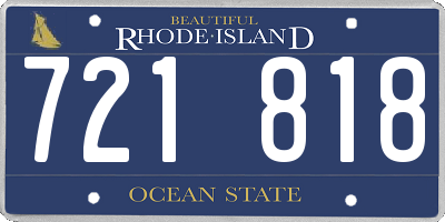RI license plate 721818