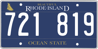 RI license plate 721819