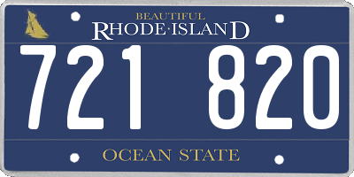 RI license plate 721820