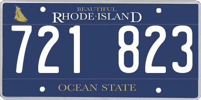 RI license plate 721823