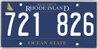 RI license plate 721826