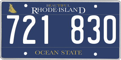 RI license plate 721830