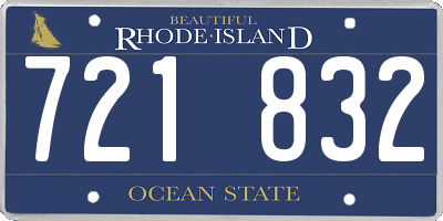 RI license plate 721832