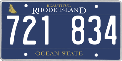 RI license plate 721834