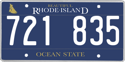 RI license plate 721835