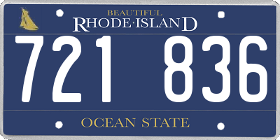RI license plate 721836