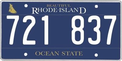 RI license plate 721837