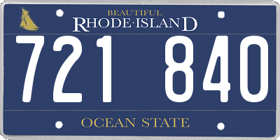 RI license plate 721840