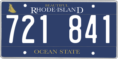 RI license plate 721841