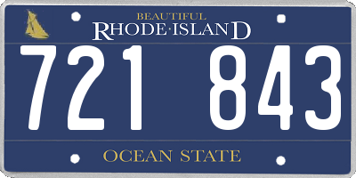RI license plate 721843