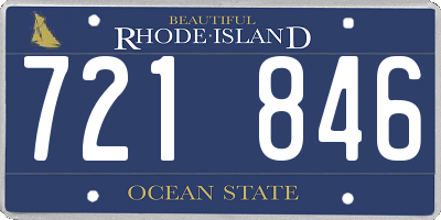 RI license plate 721846