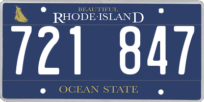RI license plate 721847