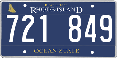 RI license plate 721849