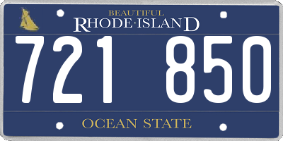 RI license plate 721850