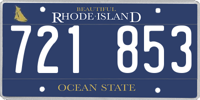 RI license plate 721853