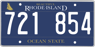 RI license plate 721854