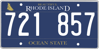 RI license plate 721857