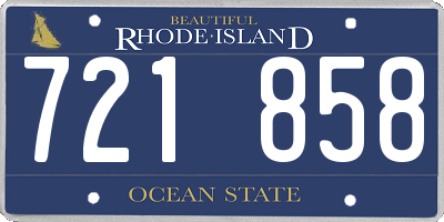 RI license plate 721858
