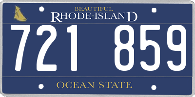 RI license plate 721859