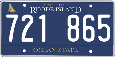 RI license plate 721865
