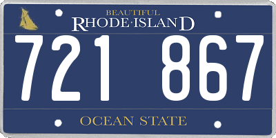 RI license plate 721867