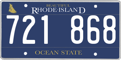 RI license plate 721868