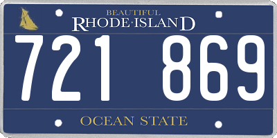 RI license plate 721869