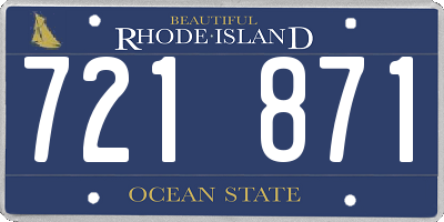 RI license plate 721871