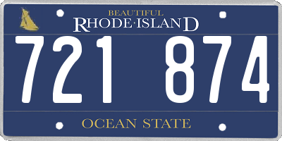 RI license plate 721874