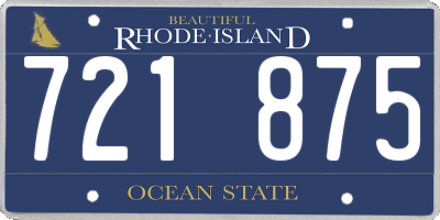 RI license plate 721875