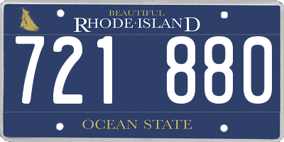 RI license plate 721880