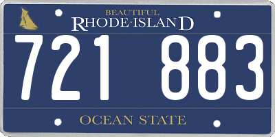 RI license plate 721883