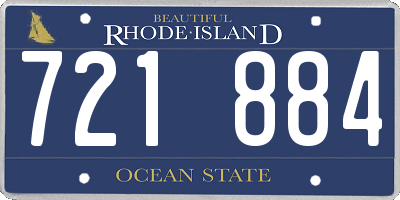 RI license plate 721884