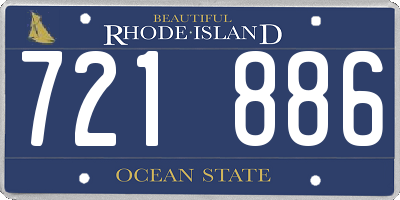 RI license plate 721886