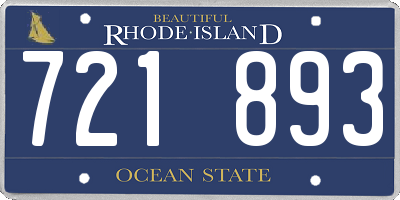 RI license plate 721893