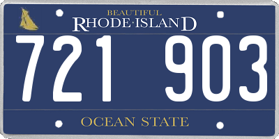 RI license plate 721903