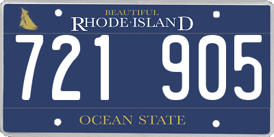 RI license plate 721905