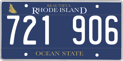 RI license plate 721906