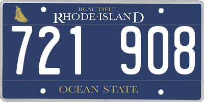 RI license plate 721908