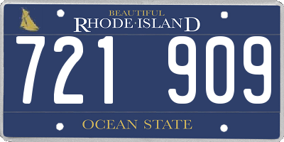 RI license plate 721909
