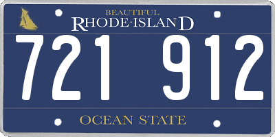RI license plate 721912
