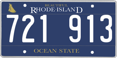 RI license plate 721913