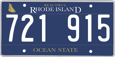 RI license plate 721915