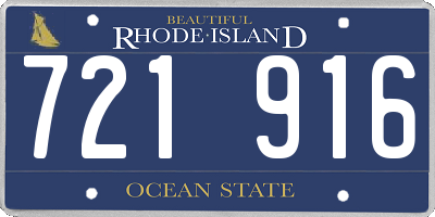 RI license plate 721916