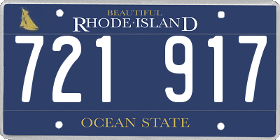 RI license plate 721917