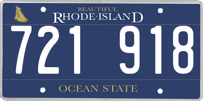 RI license plate 721918