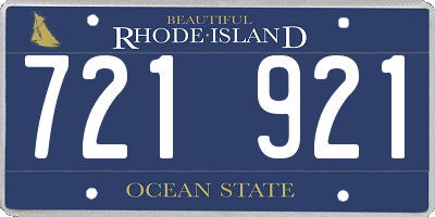 RI license plate 721921