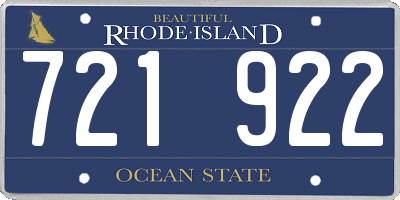 RI license plate 721922
